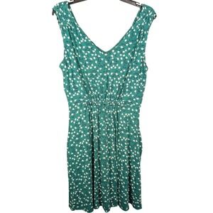 Cynthia Rowley Green Floral Sleeveless V Neck Casual Dress Size M Summer‎
